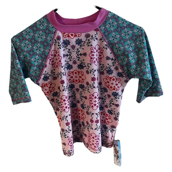 Blue Platypus Other - Platypus Kids Secret Garden UPF50+ Short Sleeve Rash Top Size 12 NWT